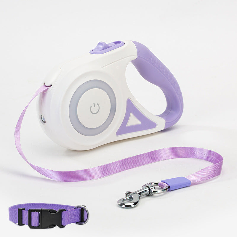 Laisse rétractable pour chien et collier Spotlight, corde de traction automatique pour chien et chat, pour petits et moyens chiens, produit pour animaux de compagnie