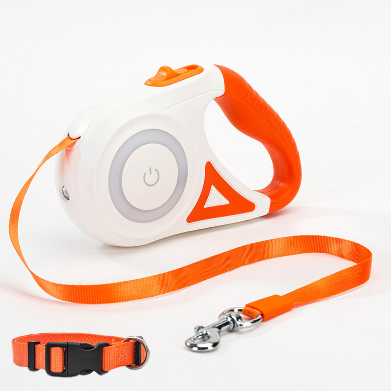 Laisse rétractable pour chien et collier Spotlight, corde de traction automatique pour chien et chat, pour petits et moyens chiens, produit pour animaux de compagnie